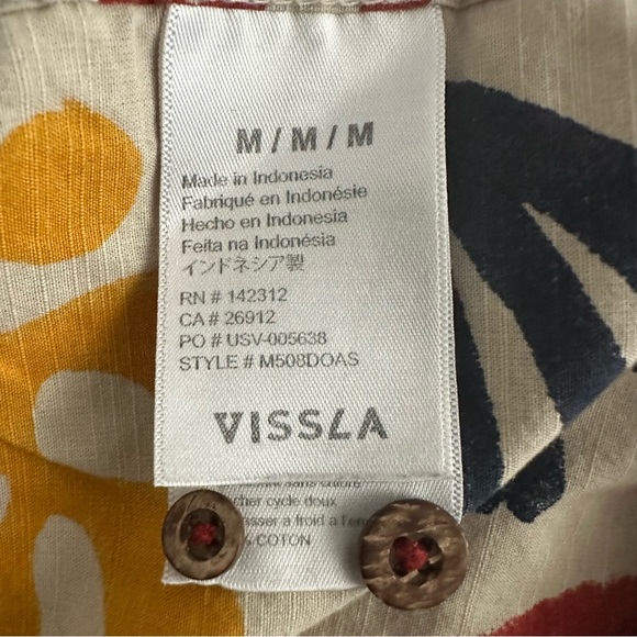 Vissla men’s printed button down top shirt - Picture 3 of 9